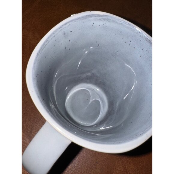 Set Of 2 Soho Lounge Ceramic Mugs With Speckled Interior In Light Blue & White - Picture 3 of 7